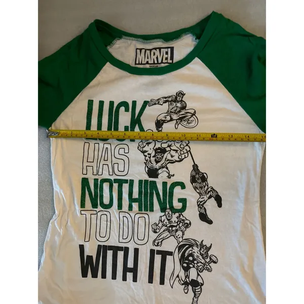 Marvel’s Avengers Baseball T-shirt Junior M Green/White Raglan Sleeve Cosplay - Image 9