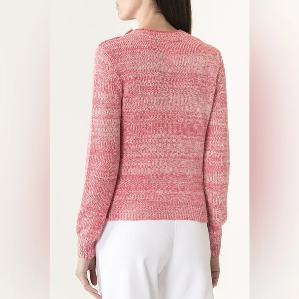 Vanessa Bruno Jaslin Marled Pink Sweater Button Shoulder‎ Baby Alpaca Size S - Image 3