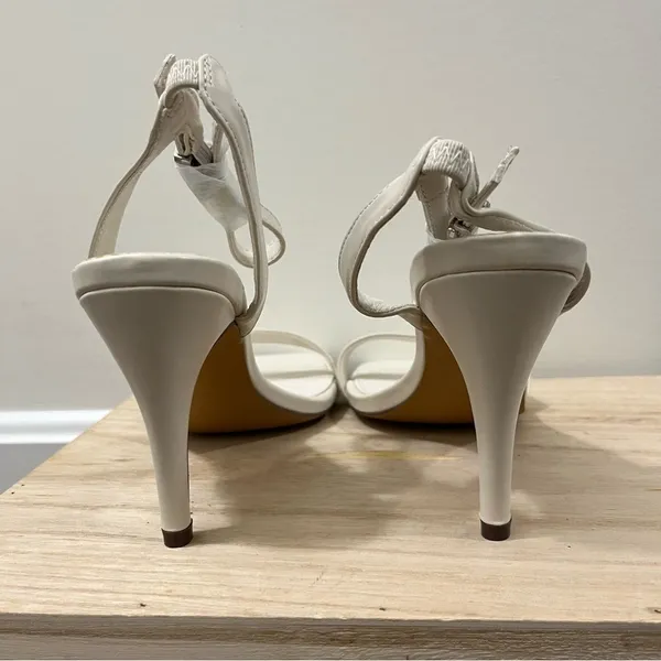 Boutique White Square‎ Toe Slip On Stilettos 10 - Image 5