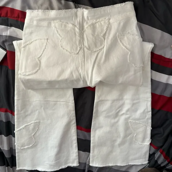 I.AM.GIA White Butterfly Flare Jeans - Image 3