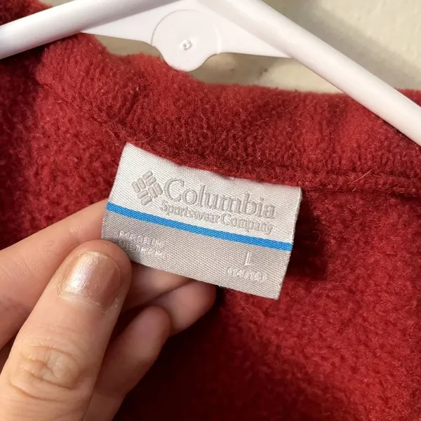 Columbia full zip fleece jacket red pockets warm comfortable athleisure winter - Image 4