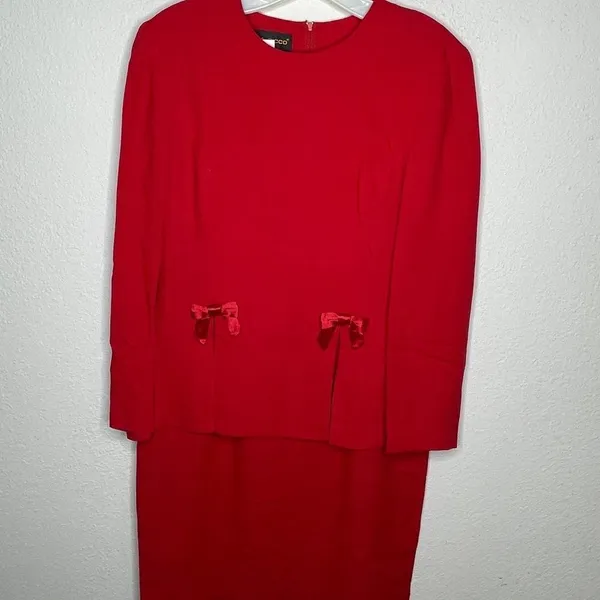 Vintage Donna Ricco Dress‎ Red - Image 7