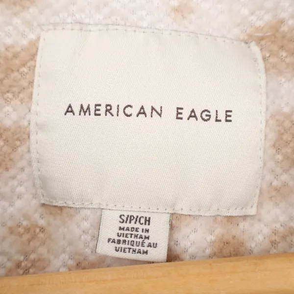American Eagle Outfitters Sherpa Jacket Womens Beige Half Zip Kangaroo Pocket - Image 3