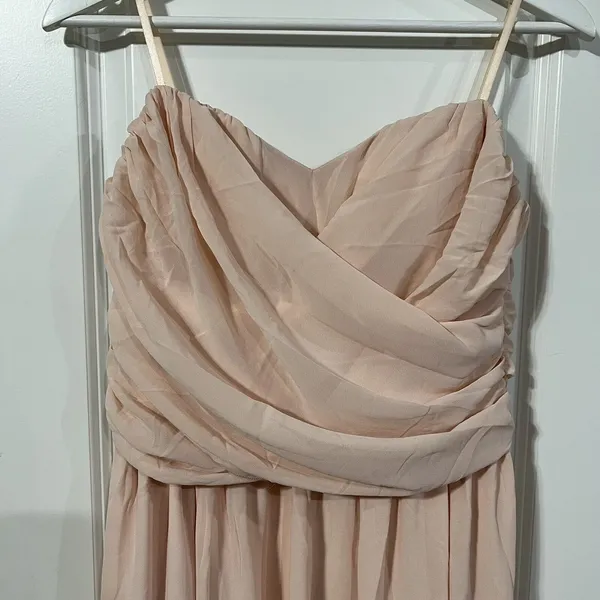 Lulu's Sz XL Maxi Dress Moonlight Serenade Strapless Peach Blush Chiffon Evening - Image 6