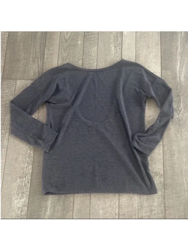 Lulu's Size Small Dark Grey Scoop Back Top - Image 4