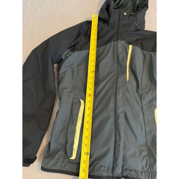 Columbia Interchange Hooded Jacket Womens Medium Black Grey‎ Neon Yellow Shell - Image 3