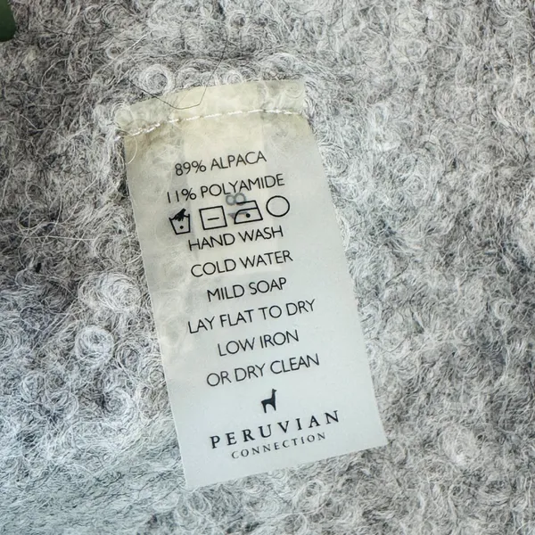 Peruvian Connection Alpaca Blend‎ Sweater Women's Small Gray V-Neck - Image 4