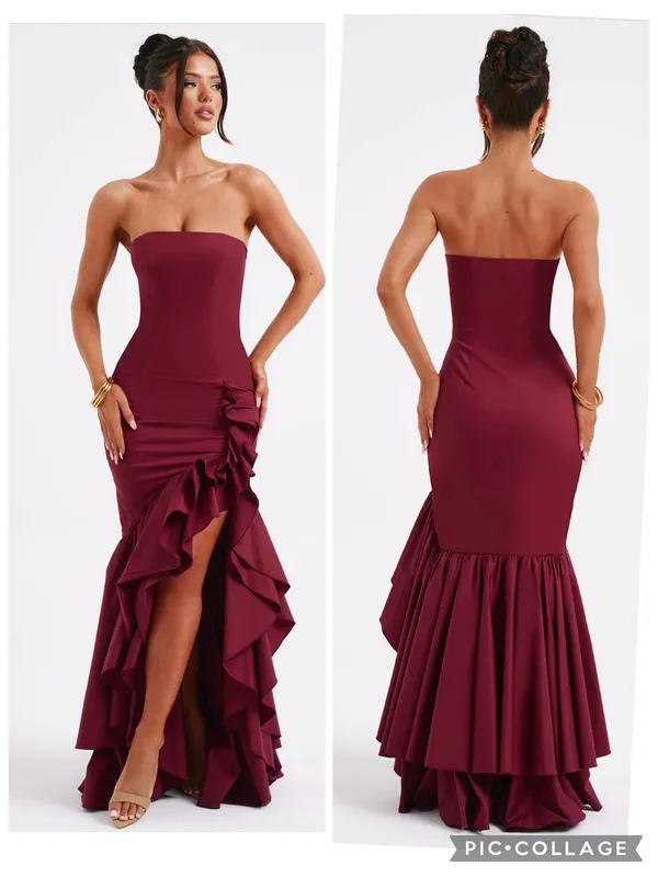 NEW Babyboo Angelina Maxi Dress Burgundy Size XS - Image 2