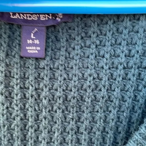 Lands’ End size L chunky knit dolman sleeves V Neck cardigan. - Image 4