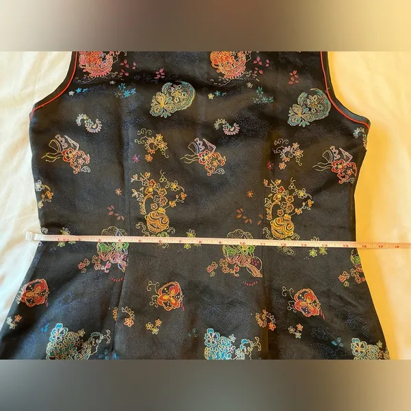 Vintage 90’s Solz Squirrel Cheongsam Qipao Dress Black Size 38 US Size S 4/5 EUC - Image 6
