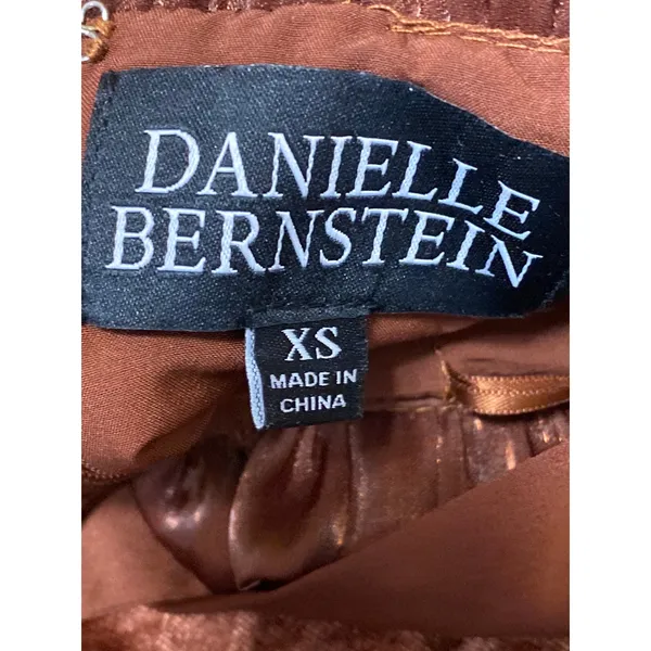 Danielle Bernstein Cooper Brown Velvet Velour Sleeveless Babydoll Mini Dress XS - Image 3