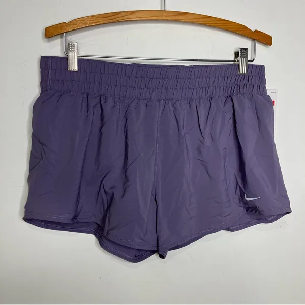 Nike Dri fit one high rise purple shorts‎ women’s size large small athletic - Image 3