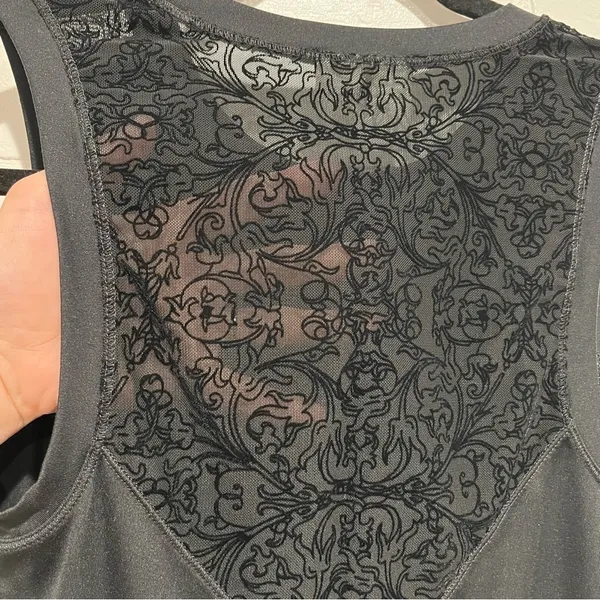 CALIA by Carrie Underwood Black Lace Workout Top - Image 9