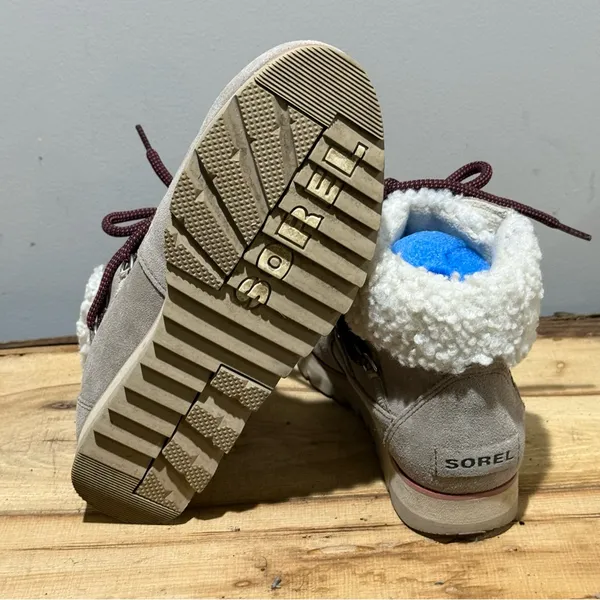 SOREL HARLOW WATERPROOF LACE COZY ANCIENT‎ FOSSIL Size 7 A48 - Image 10