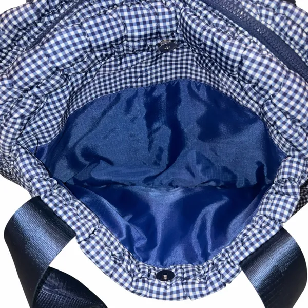 NEW With Tag AS Revival Altar’d State Blue & White Quilted Gingham Gym Bag Tote Laptop Bag - Image 5