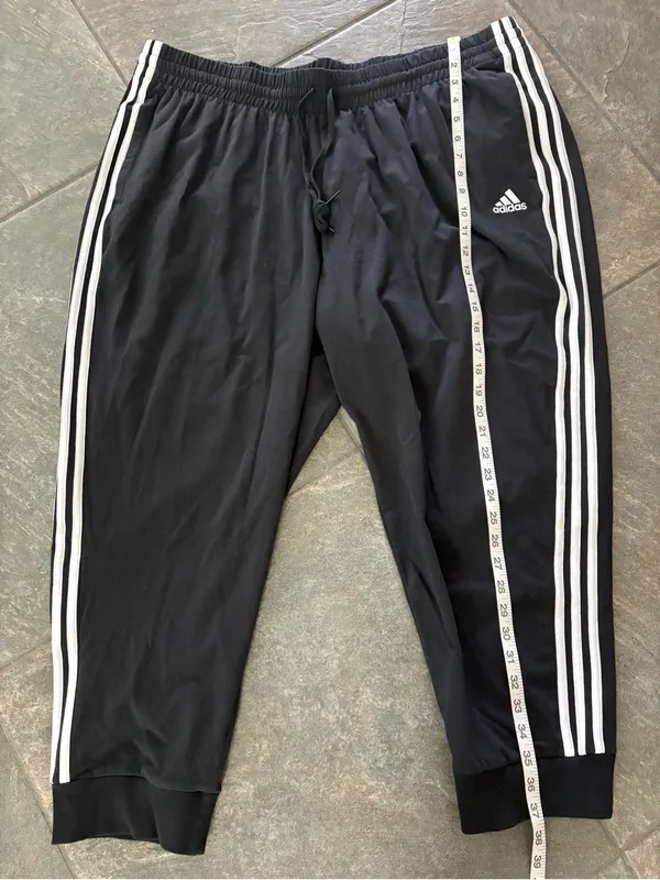Adidas Women’s Black White Striped Joggers 3X NEW - Image 3