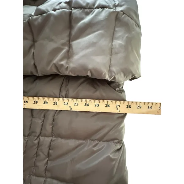 LANDS END COAT Womens 2XL Down‎ Feather Brown Quilted Puffer Jacket Hooded #RR-8 - Image 3