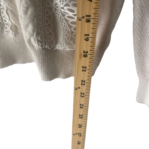 Lulus Women's Size Small‎ White Cottage Coquette Feminine Lace Sweater - Image 9