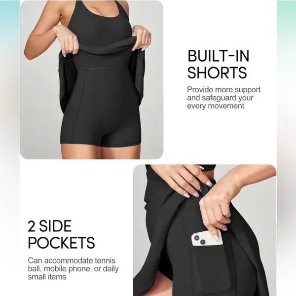 NWT iuga Black Women's Tennis Golf Athletic Dress, Sz Medium - Image 6