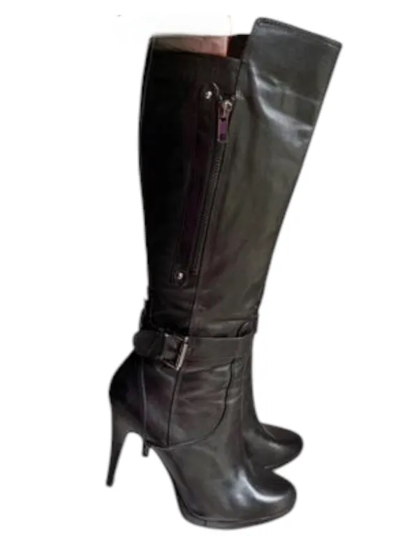 Nine West Black Knee-High Stiletto Boots - Image 3