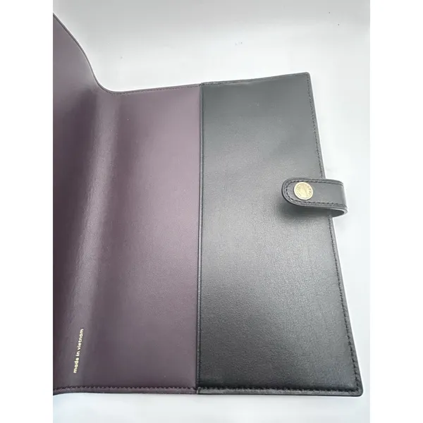 Coach Signature C Notebook Cover Brown Black Canvas Leather Snap 7x9 - Image 7