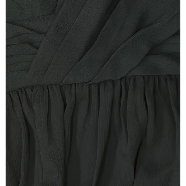 DKNY Chiffon Balloon-Sleeve Faux Wrap Side Slit Maxi Dress Forest Green 8 - Image 7