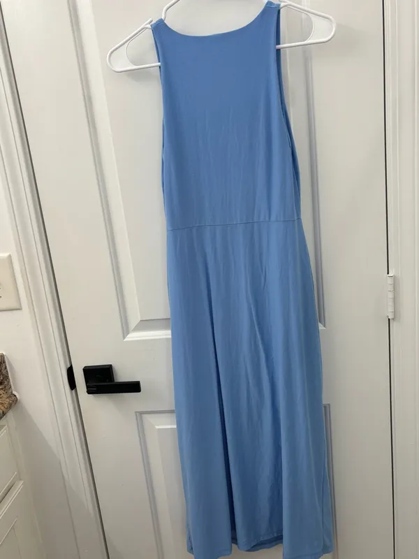Beyond Yoga Featherweight Getaway Dress Flower Blue Tank Midi Womens Size XS - Image 7