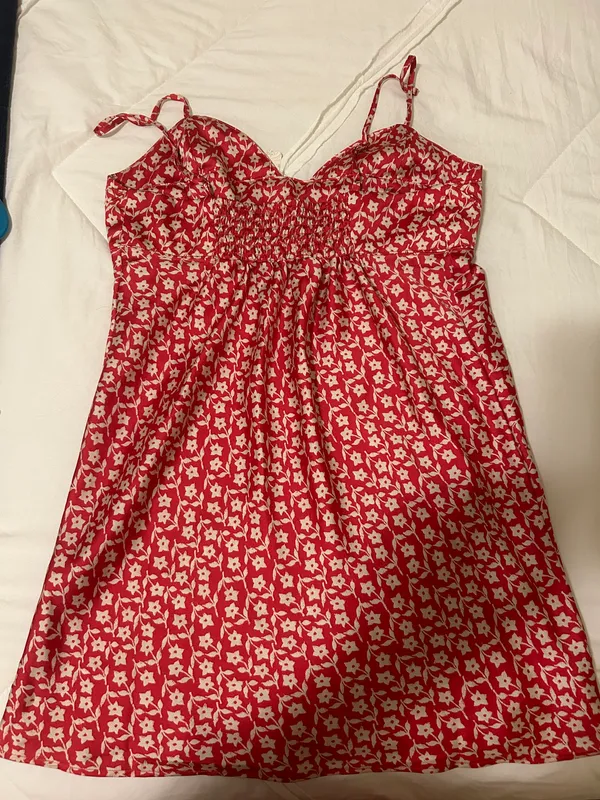 Free People Red Slip Dress - Image 3