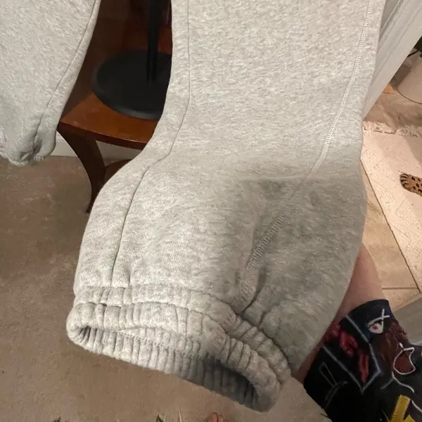 Aerie Light Gray Jogger Sweatpants Zip Up Casual Cozy Athleisure Normcore - Image 3