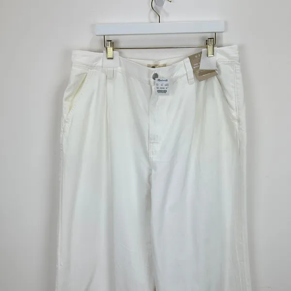 Madewell The Harlow Wide Leg Jean Airy Denim Baggy White High Waist US 33 NWT - Image 9