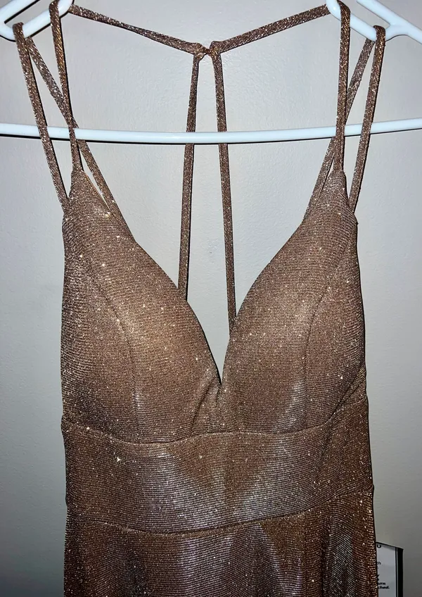 Nude Glitter Formal Dress️ Gold Size 4 - Image 4