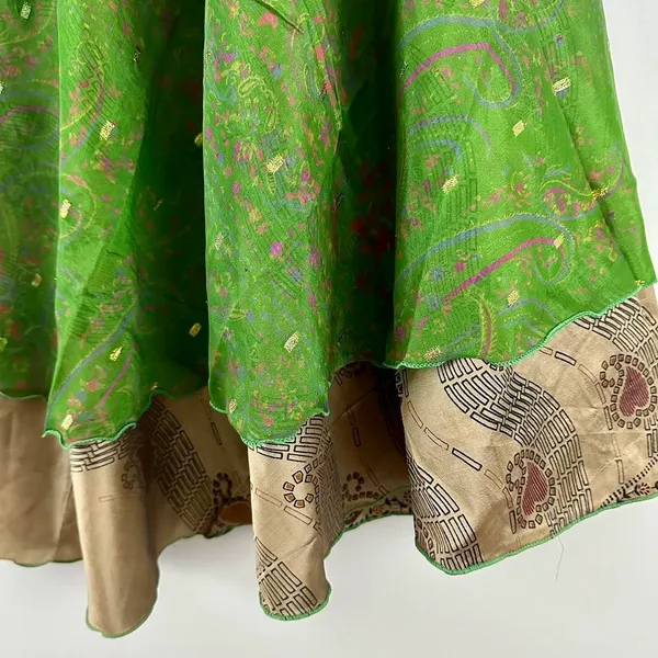 Reversible Maxi Wrap Skirt BINW312 Green - Image 3