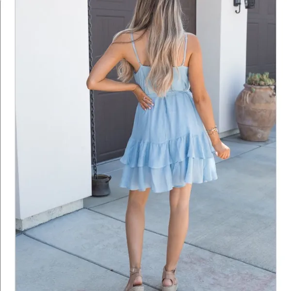 ✨ HP ✨Away Baby Blue Ruffle Dress✨ - Image 6