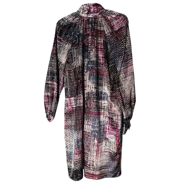 Adrianna Papell Women's Plaid Jabot Shift‎ Dress Purple Size 14 - Image 6