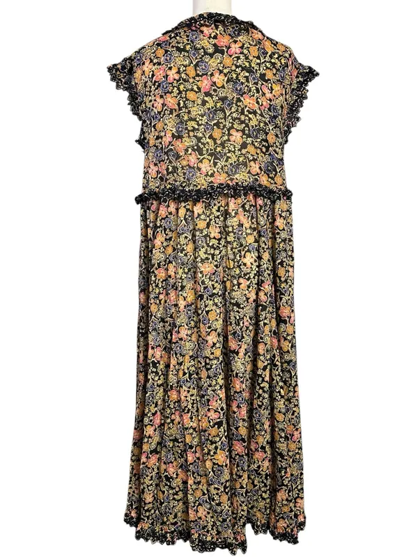 Free people Bohemian Floral Milania Maxi Dress Dark Combo Maxi Top Duster Small - Image 9