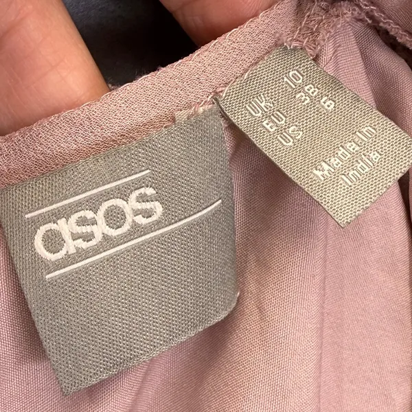 ASOS Womens Embellished Open Back Mini Dress‎ Dusty Rose Beaded Sequin Size 6 - Image 2