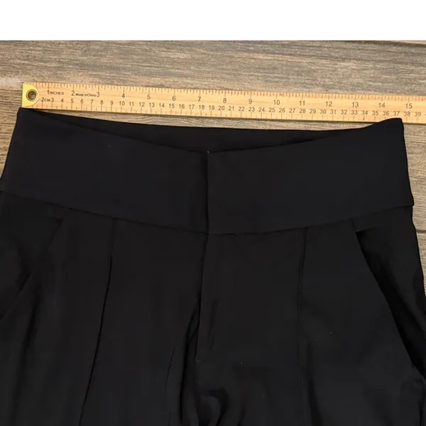 Lululemon‎ Black High Rise Tapered Trouser Dress Pants Front Seam Size 6 Pockets - Image 6