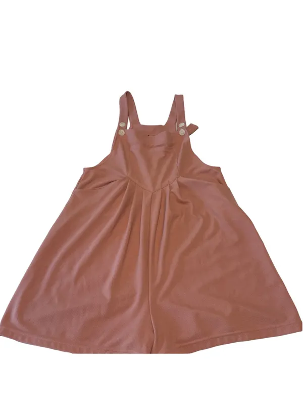 Halara Pockets Waffle Casual Short Overalls Size S (oversized) Muted Pink - Image 4