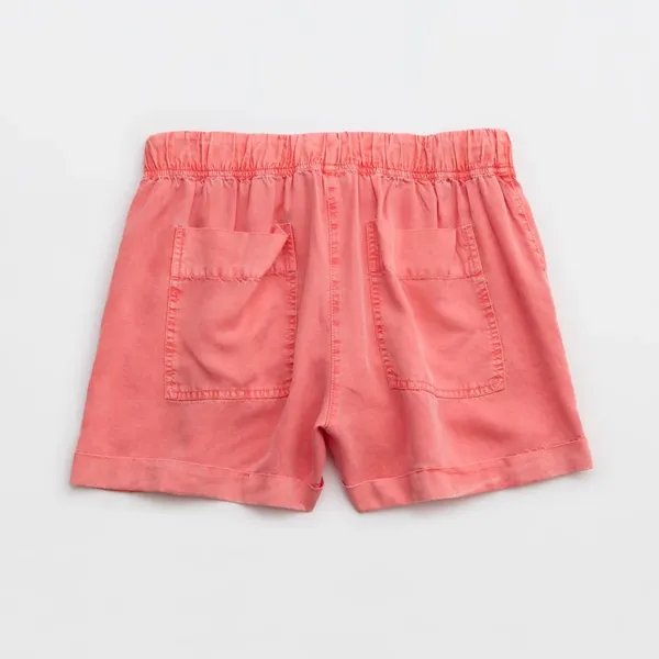 Aerie High Waisted Pull-On Shorts in Spicy Coral - Image 2