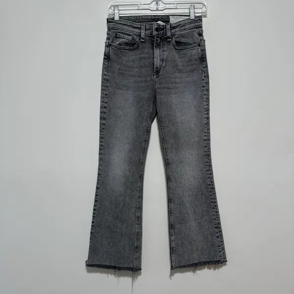 Rag & Bone Nina High-Rise Ankle‎ Flare Jeans in Broderick Size 25 - Image 4