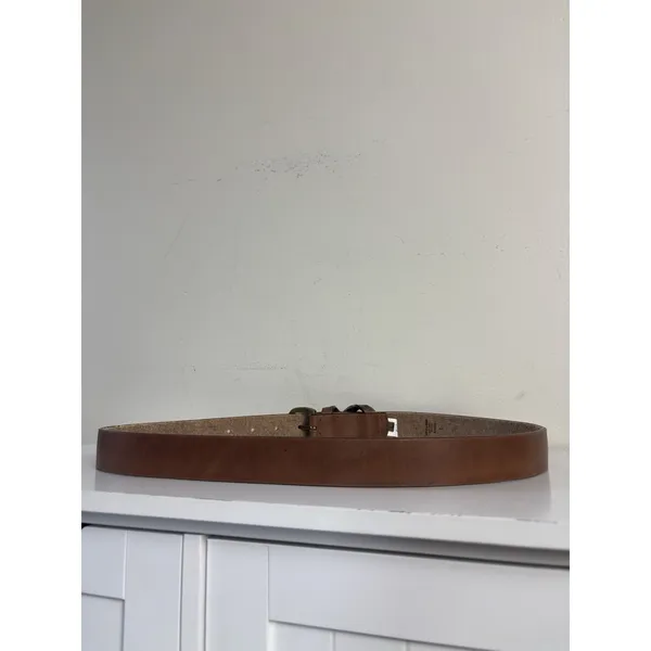 Lucky Brand Studded Leather Belt Women’s L Brown Brass Tone Buckle Boho Western - Image 3