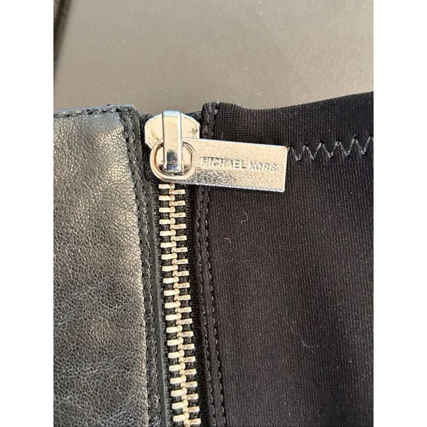 Michael Kors Hamilton Riding Boots Black /Silver Logo Size 6.5 M - Image 12