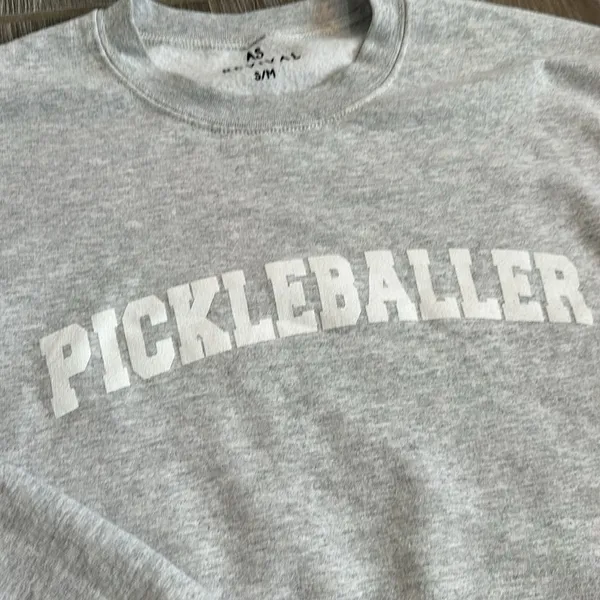 Pickleballer heathered gray crewneck sweatshirt boutique small medium trendy - Image 2