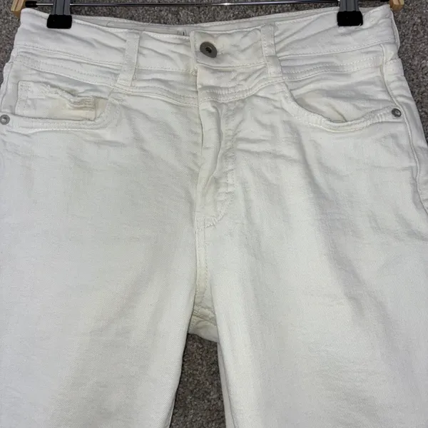 Pilcro & the Letterpress Anthropologie Jeans Womens 27‎ Cream High Rise Slim - Image 10