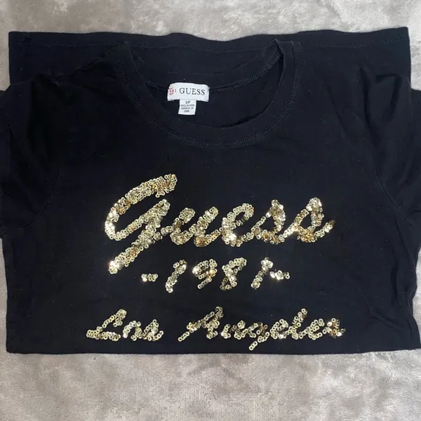 Guess Black Tee with Gold Script - Image 6