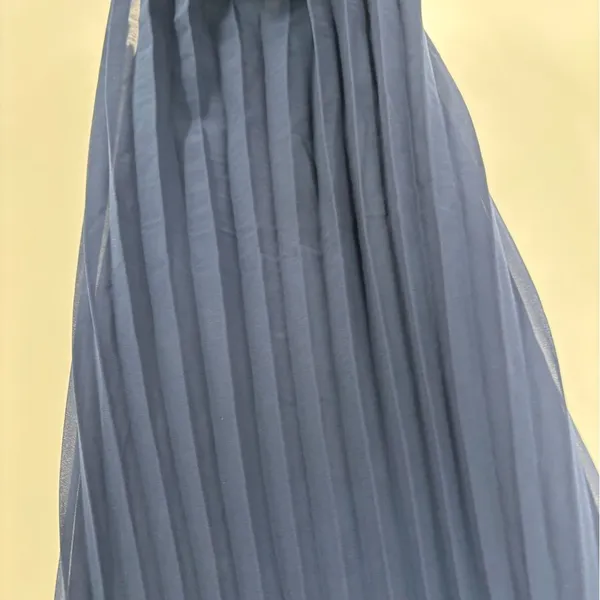 NWT Asos Lined Pleated Chiffon Dress, Navy Blue - Image 4