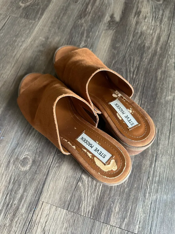 Steve Madden Brown Slip-On Heels 8 - Image 2