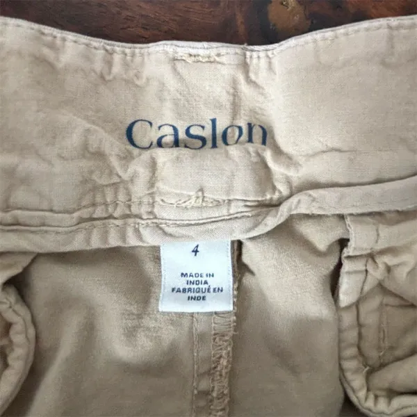 Caslon Women's Beige Chino Shorts Size‎ 4 Casual Flat Front - Image 2