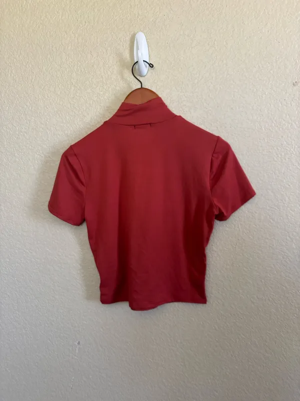 Red mock neck t - Image 3
