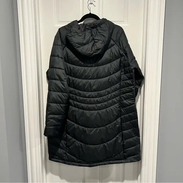 Columbia Women's Karis Gale II Long Jacket Plus Size 1X Black Hooded Insulated - Image 5